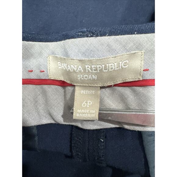 Banana Republic Sloan Slim Ankle Pants Womens 6 Petite Navy Blue Office Career - Picture 8 of 10